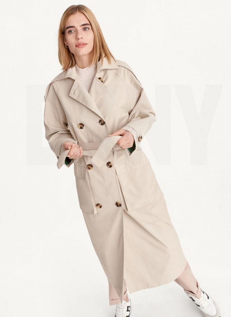 Brown Women's DKNY Oversized Trench With Inner Details Jackets | Australia-D0709