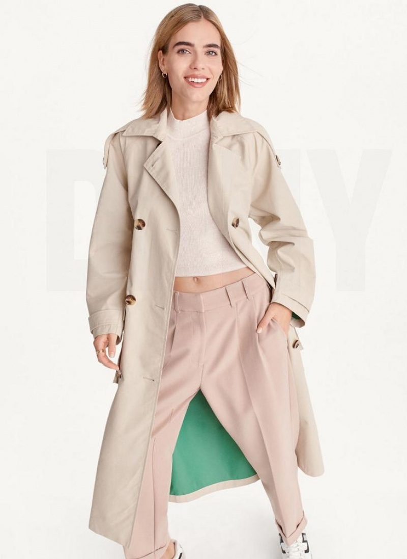 Brown Women\'s DKNY Oversized Trench With Inner Details Jackets | Australia-D0709