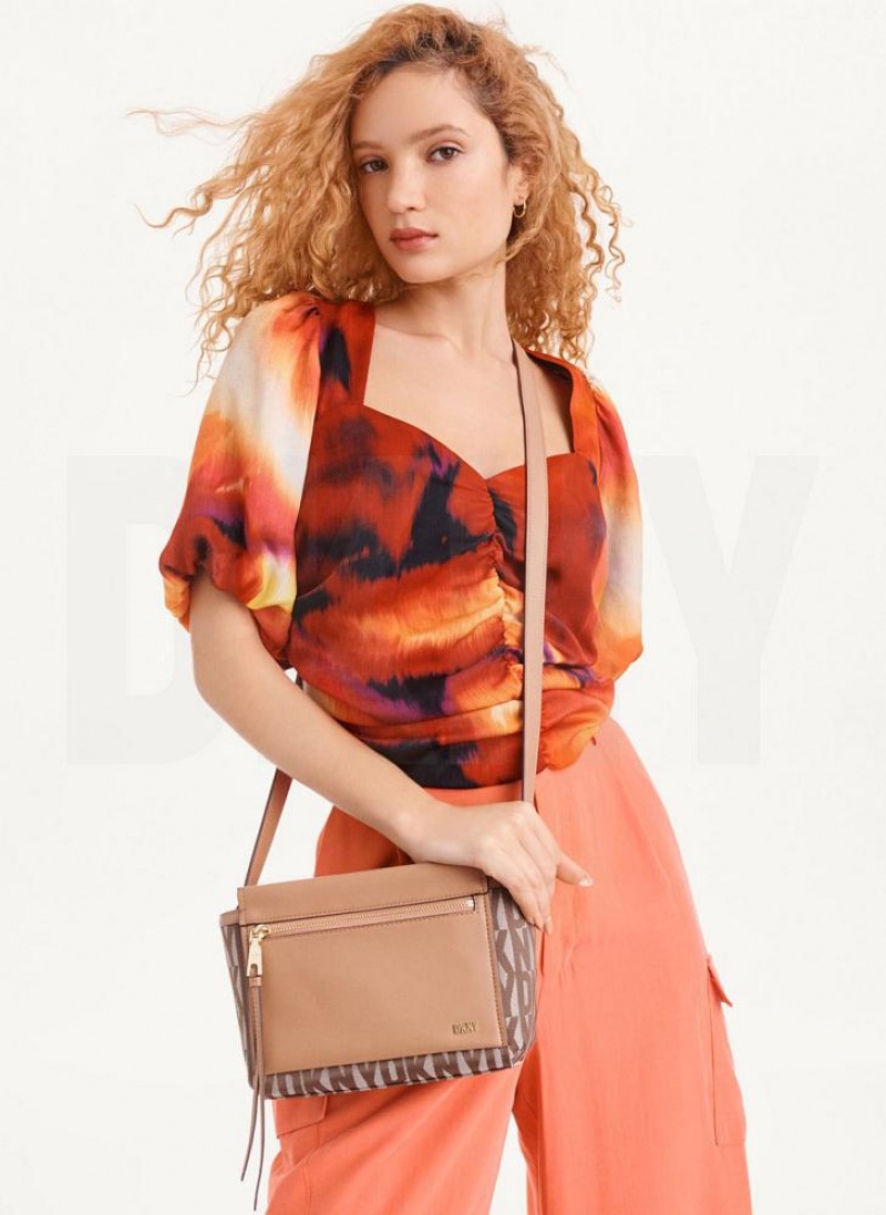 Brown Women's DKNY Pax Crossbody Bags | Australia-D0133