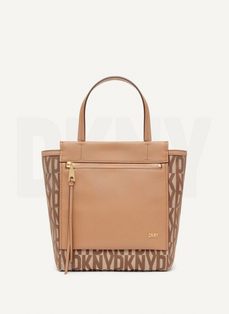 Brown Women\'s DKNY Pax North-South Tote Bags | Australia-D1447