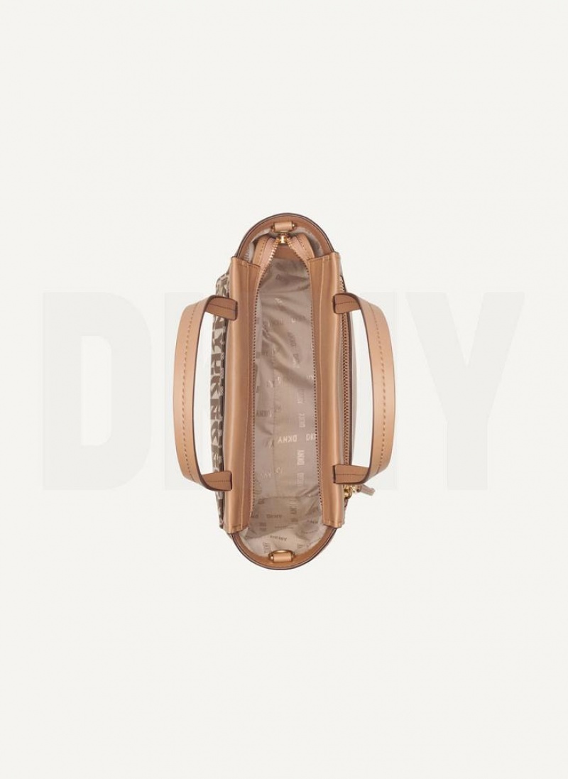Brown Women's DKNY Pax North-South Tote Crossbody Bags | Australia-D1484