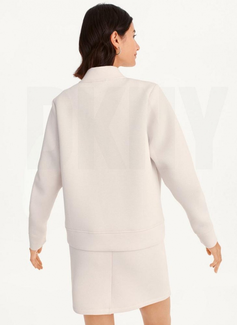 Brown Women's DKNY Perforated Scuba Bomber Jackets | Australia-D1092