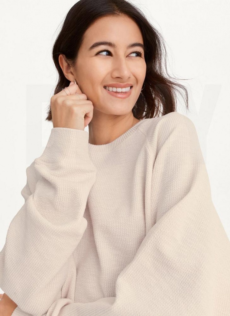 Brown Women's DKNY Tech Slub Cropped Pullover Sweatshirts | Australia-D0312