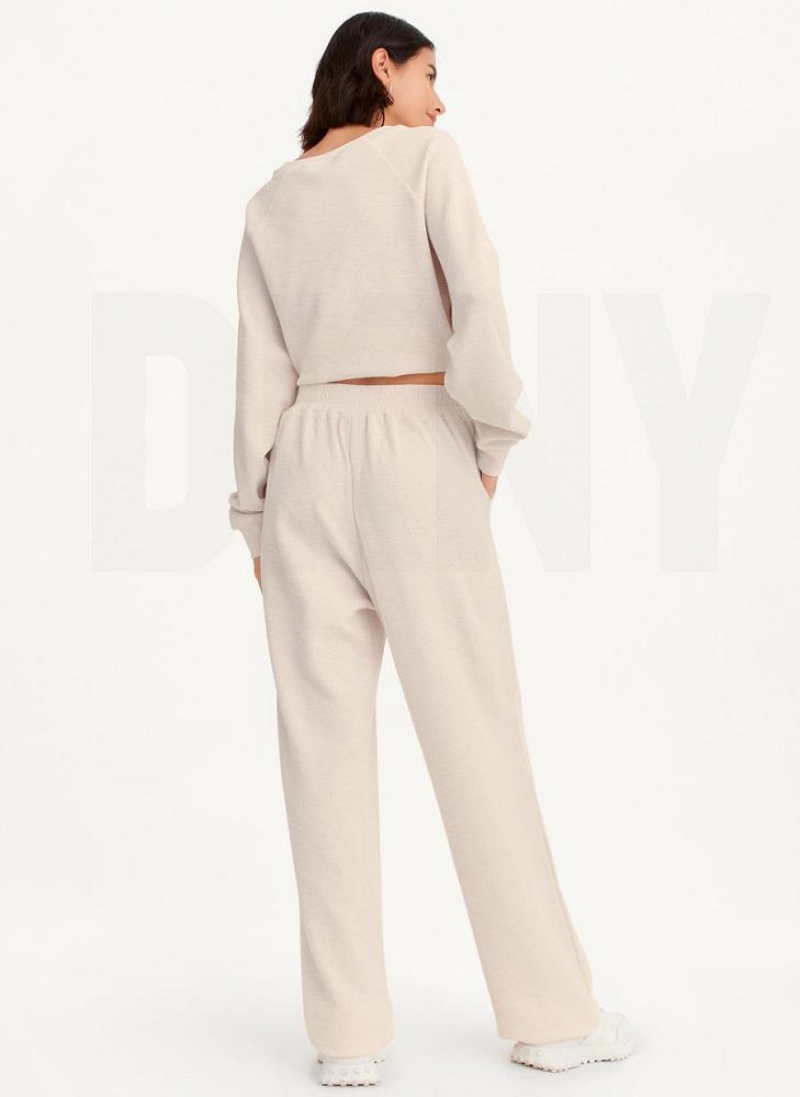 Brown Women's DKNY Tech Slub Relaxed With Pockets Pants | Australia-D1411