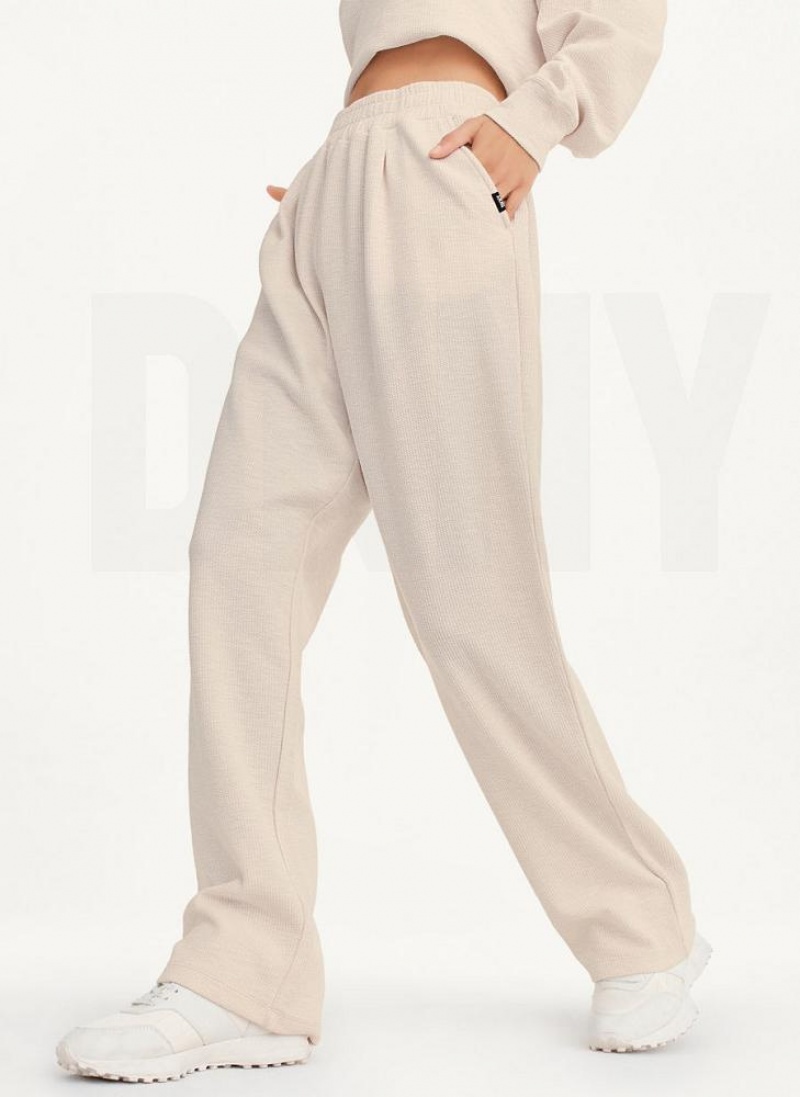 Brown Women\'s DKNY Tech Slub Relaxed With Pockets Pants | Australia-D1411
