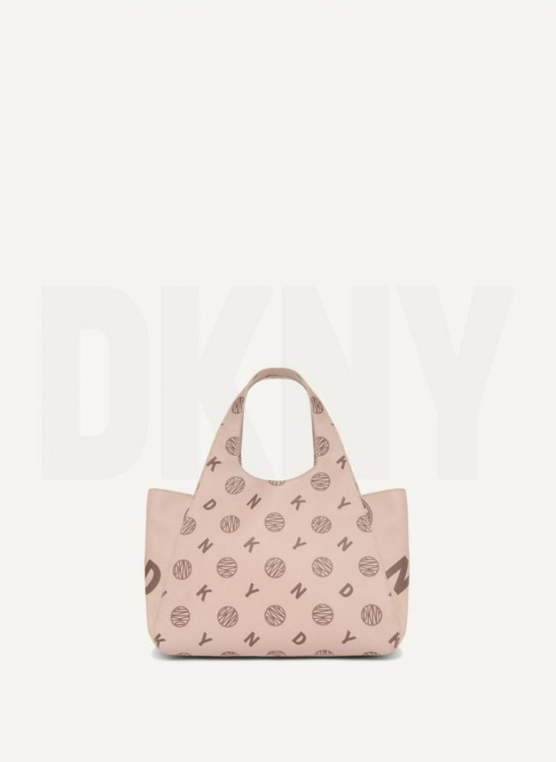 Brown Women's DKNY The Medium Logo Effortless Tote Crossbody Bags | Australia-D0663
