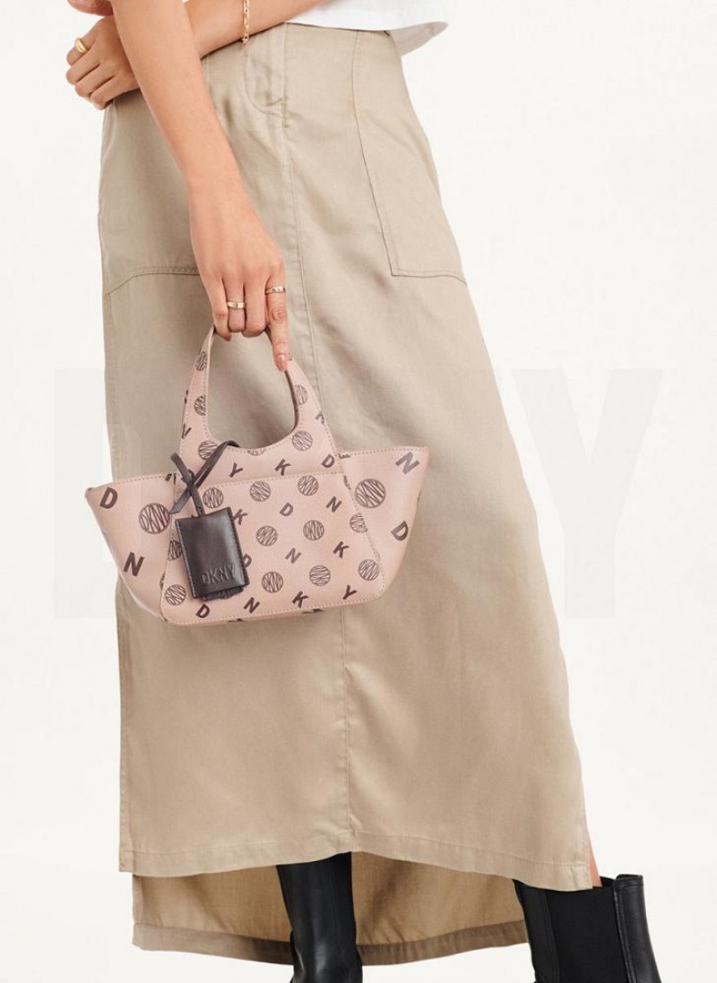 Brown Women's DKNY The Mini Logo Effortless Tote Bags | Australia-D1299