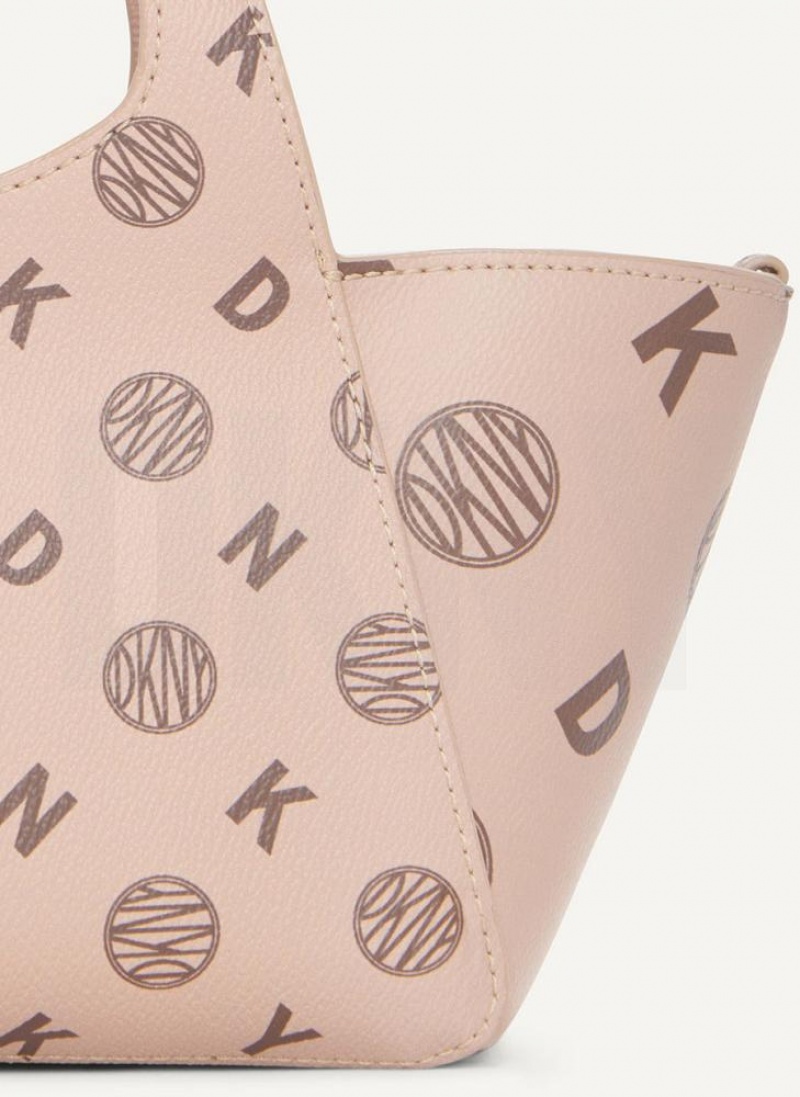 Brown Women's DKNY The Mini Logo Effortless Tote Crossbody Bags | Australia-D0339