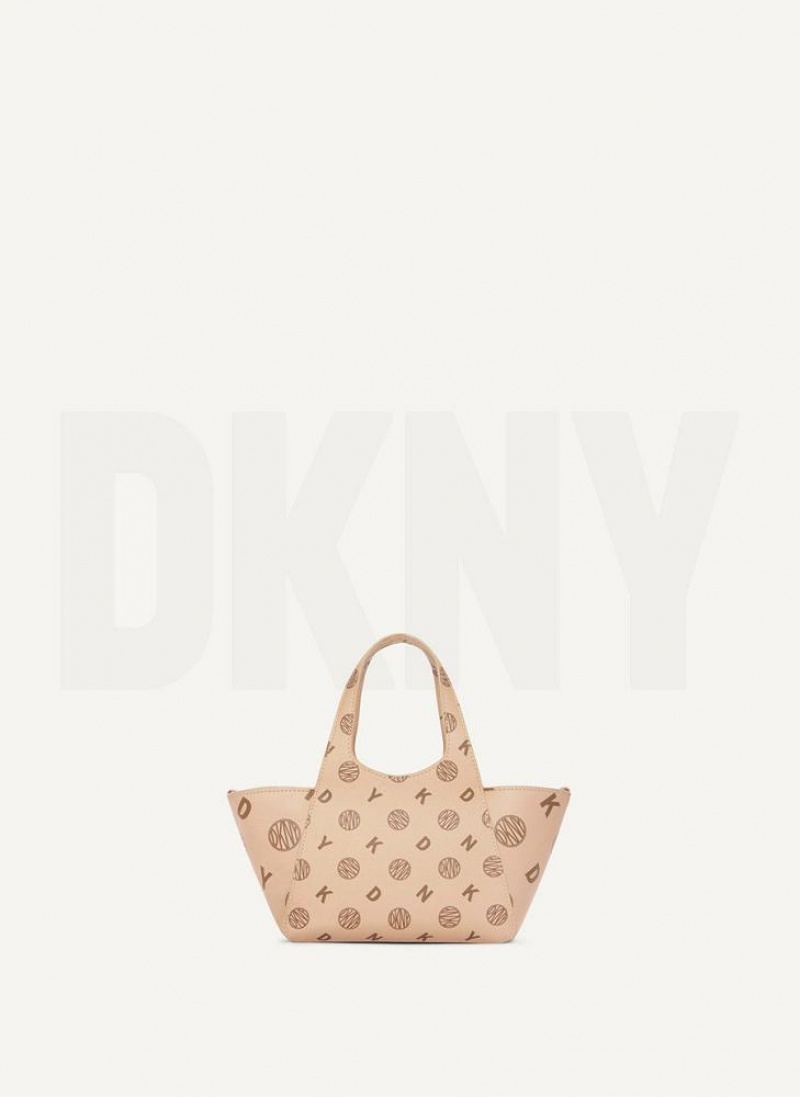 Brown Women\'s DKNY The Mini Logo Effortless Tote Crossbody Bags | Australia-D0339