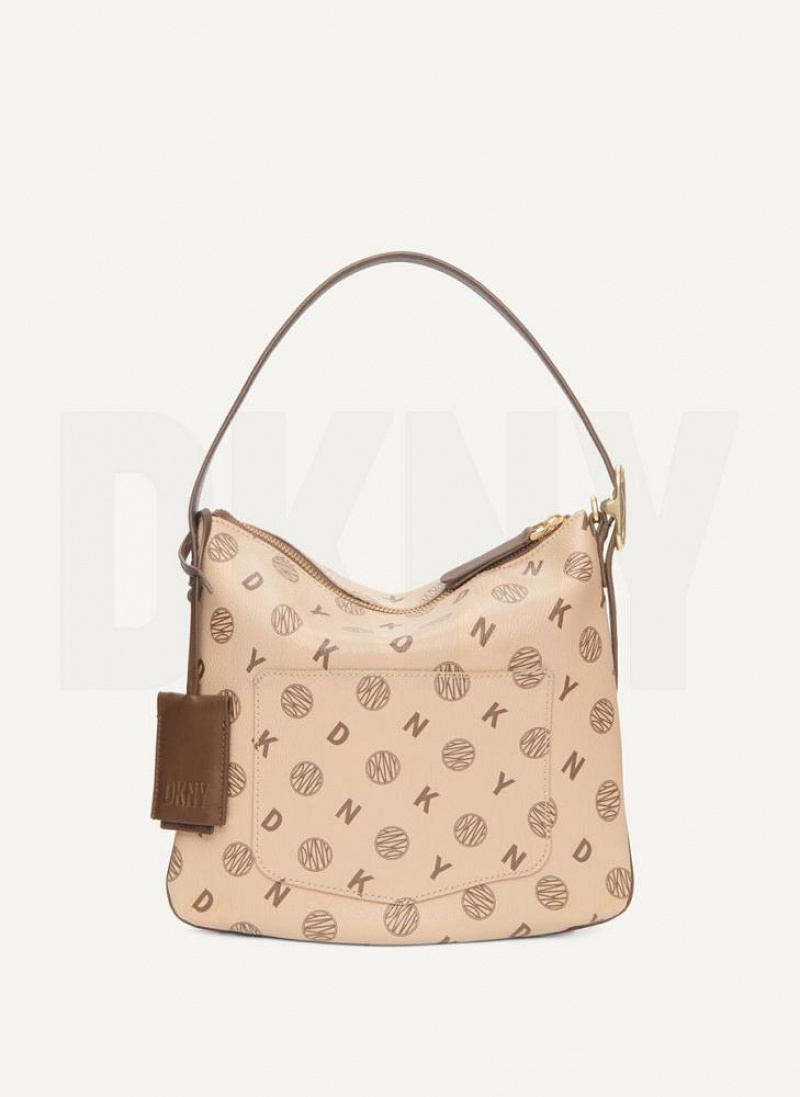 Brown Women's DKNY The Small Logo Optimist Tote Bags | Australia-D0325
