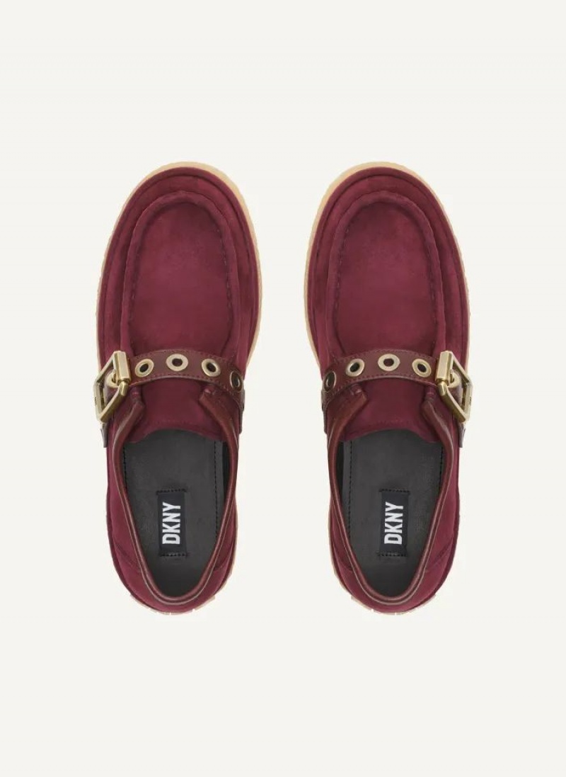 Burgundy Women's DKNY Autumn Loafers | Australia-D0146