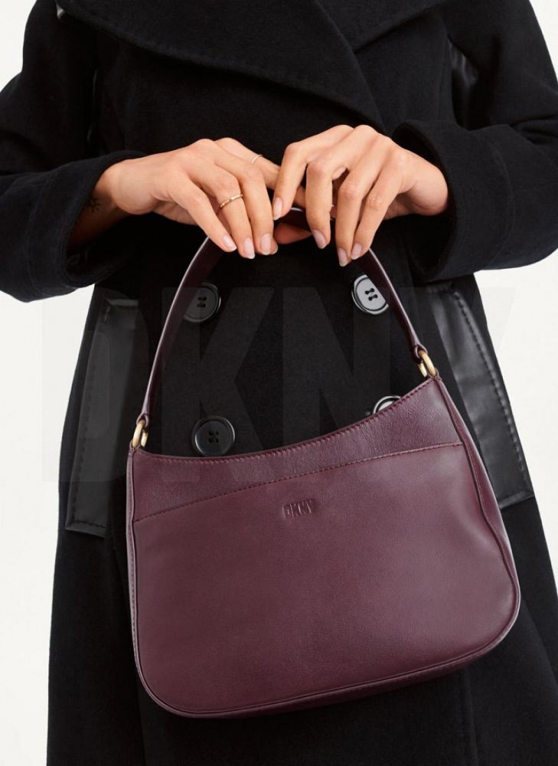 Burgundy Women\'s DKNY Medium Shoulder Bags | Australia-D0732