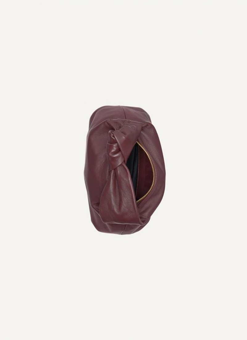 Burgundy Women's DKNY Mini Modernist Knot Tote Bags | Australia-D1966