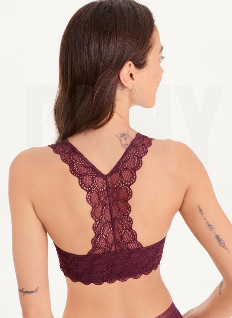 Burgundy Women's DKNY Superior Lace Bras | Australia-D0110