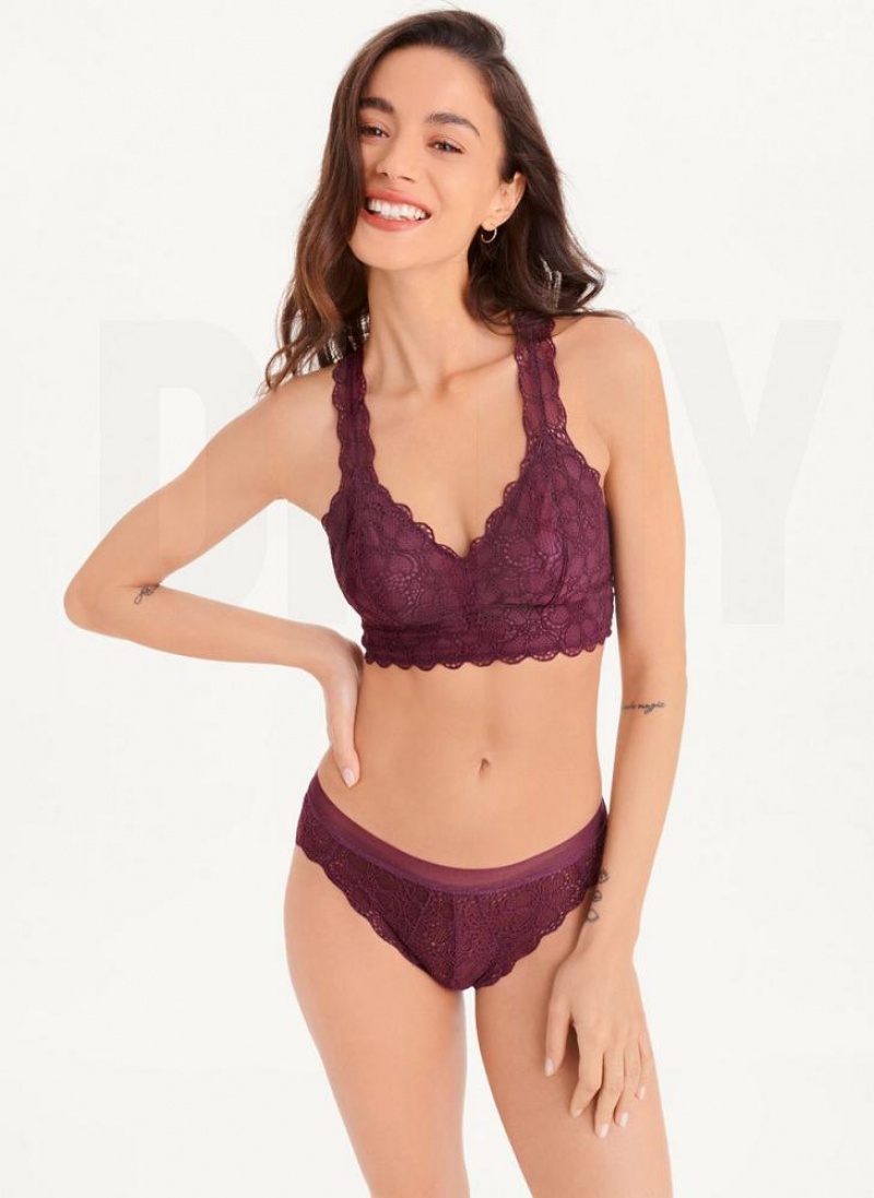 Burgundy Women's DKNY Superior Lace Bras | Australia-D0110