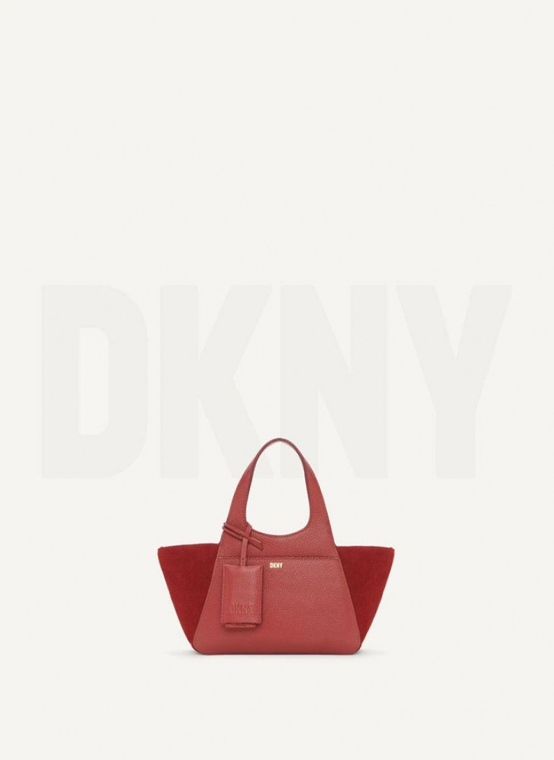 Burgundy Women's DKNY The Mini Effortless Tote Crossbody Bags | Australia-D1545
