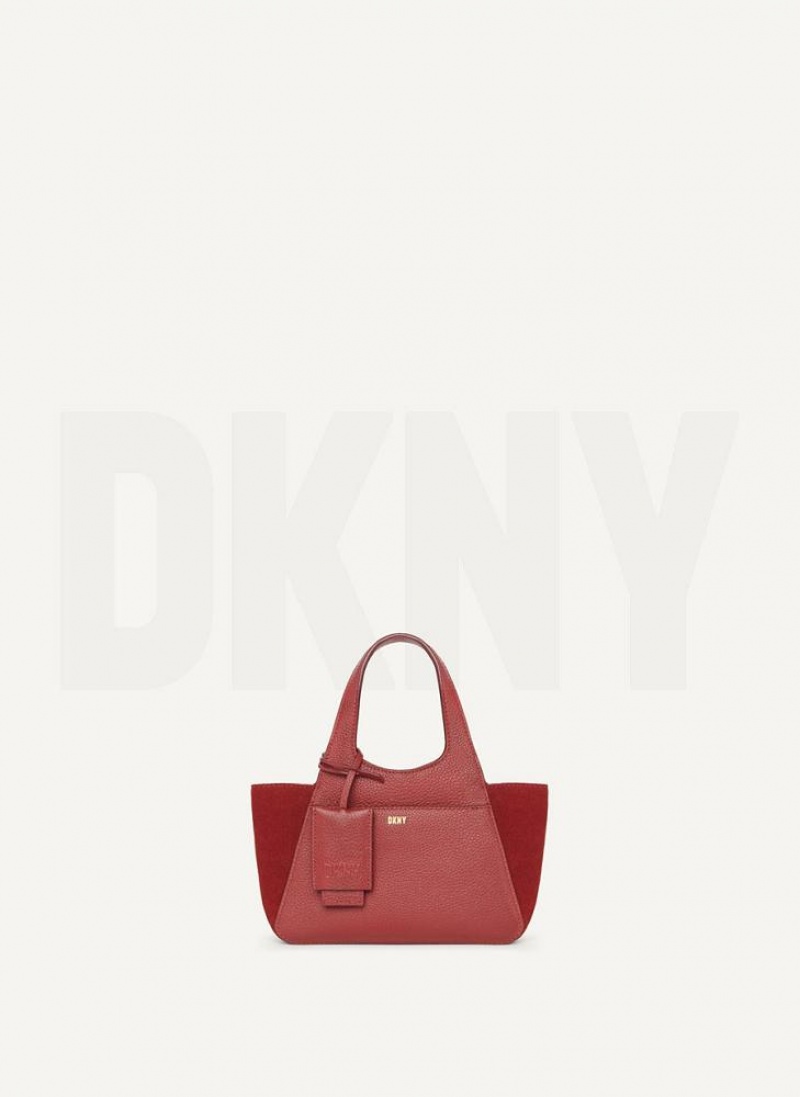 Burgundy Women's DKNY The Mini Effortless Tote Crossbody Bags | Australia-D1545