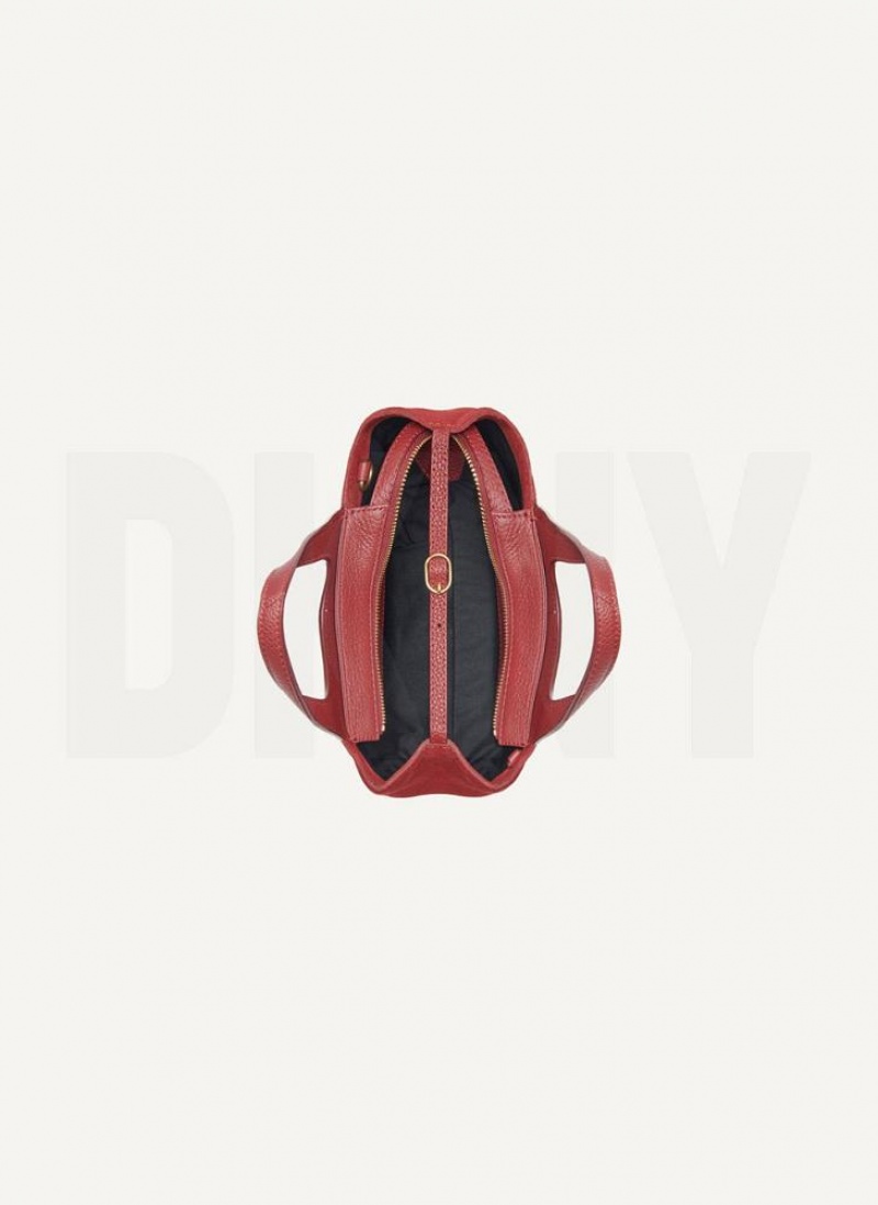 Burgundy Women's DKNY The Mini Effortless Tote Crossbody Bags | Australia-D1545