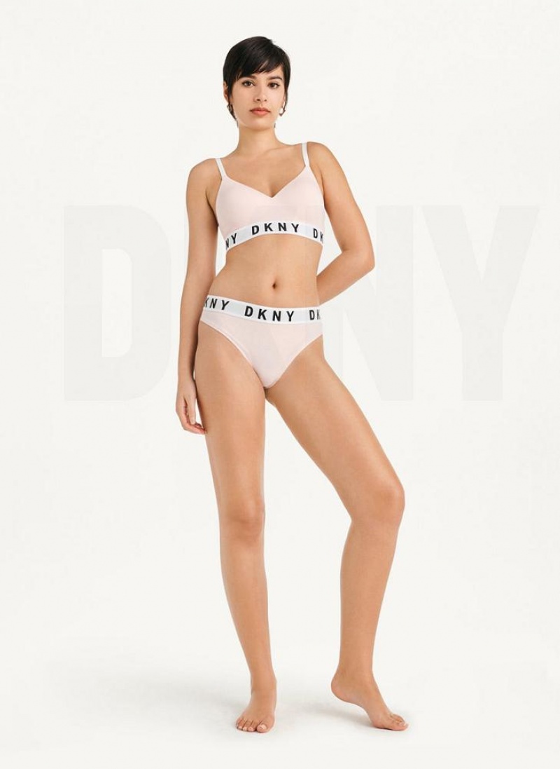Cream Women's DKNY Cozy BF Thong | Australia-D1225
