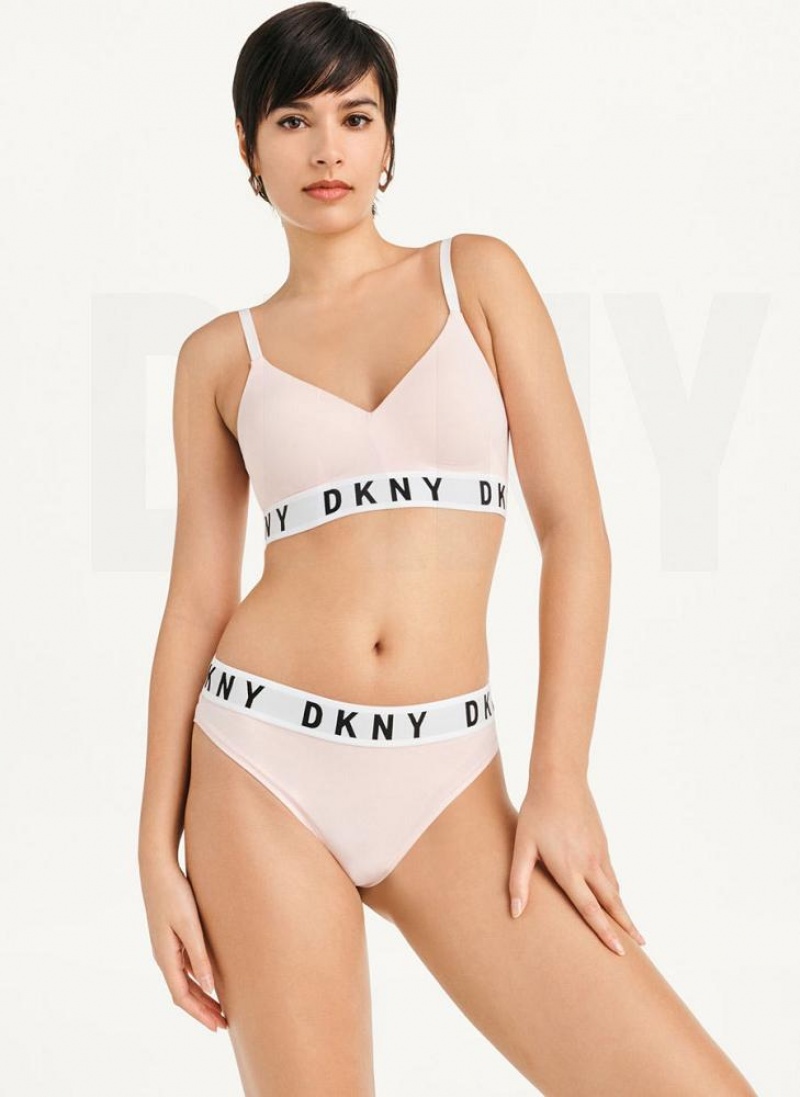 Cream Women's DKNY Cozy BF Thong | Australia-D1225