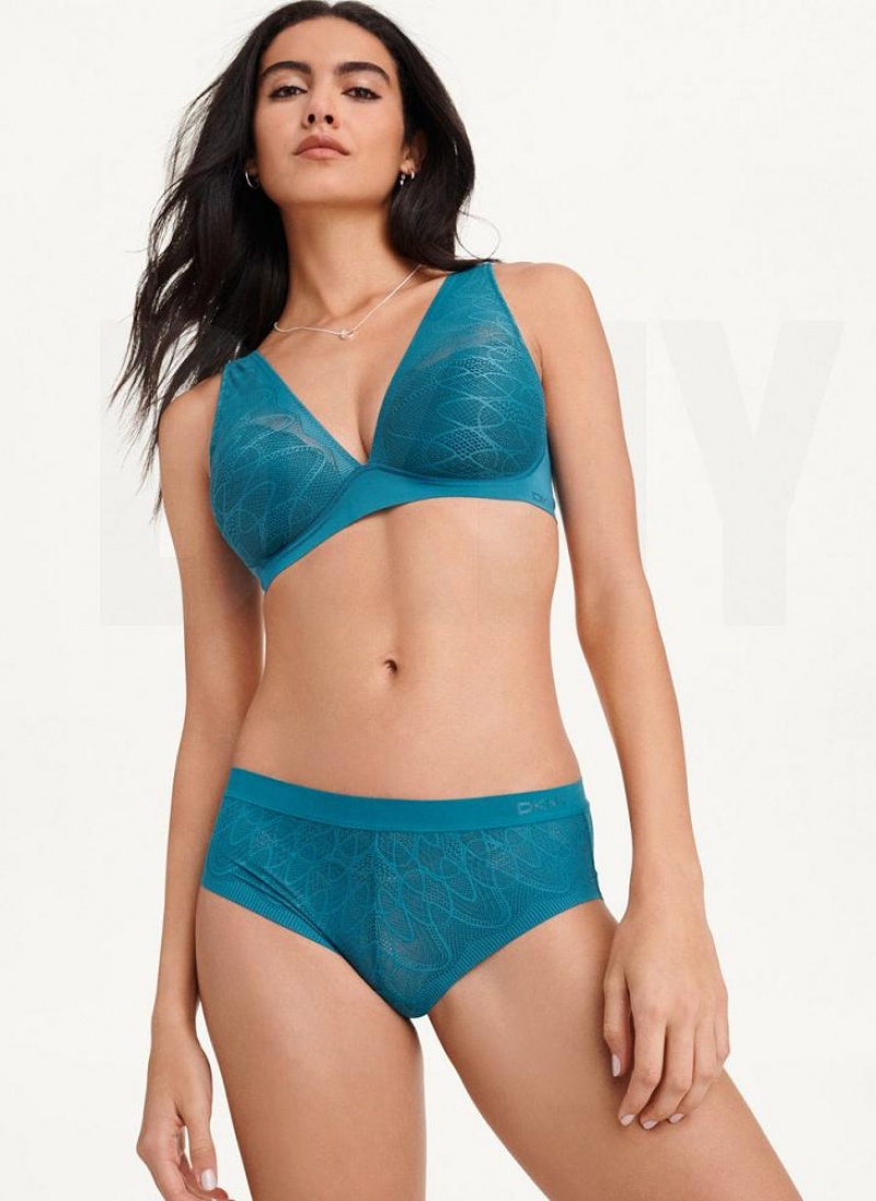 Dark Blue Women\'s DKNY Lace Comfort Hipster Panties | Australia-D1570