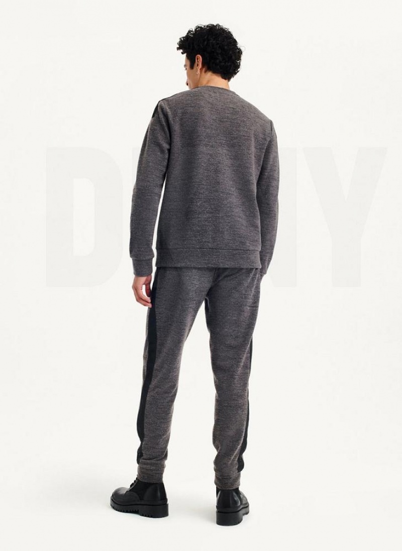 Dark Grey Men's DKNY Lounge Crew Neck Sweatshirts | Australia-D1265