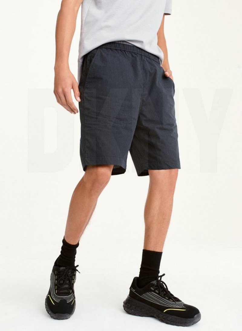 Dark Grey Men\'s DKNY Mixed Stripe Shorts | Australia-D0812