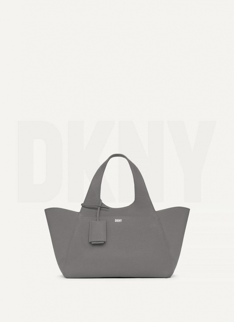 Dark Grey Women's DKNY The Medium Effortless Tote Bags | Australia-D0197
