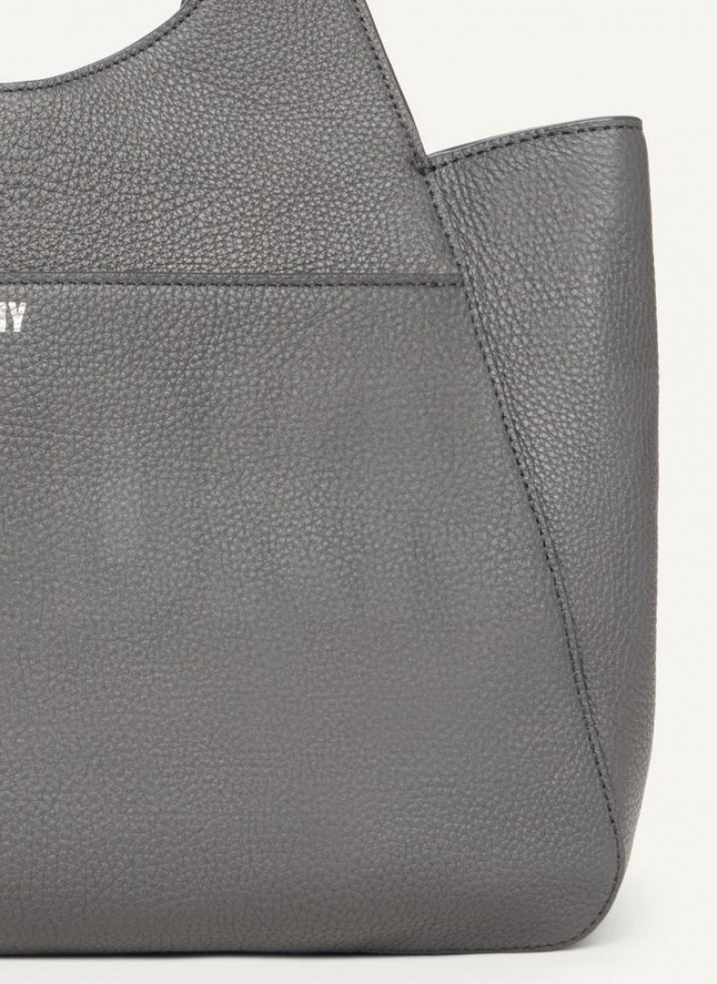 Dark Grey Women's DKNY The Medium Effortless Tote Bags | Australia-D0197