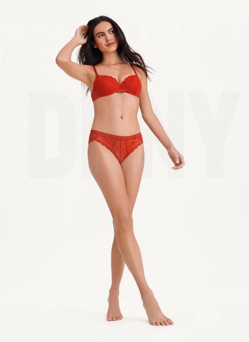 Dark Red Women's DKNY Superior Lace Balconette Bras | Australia-D0939
