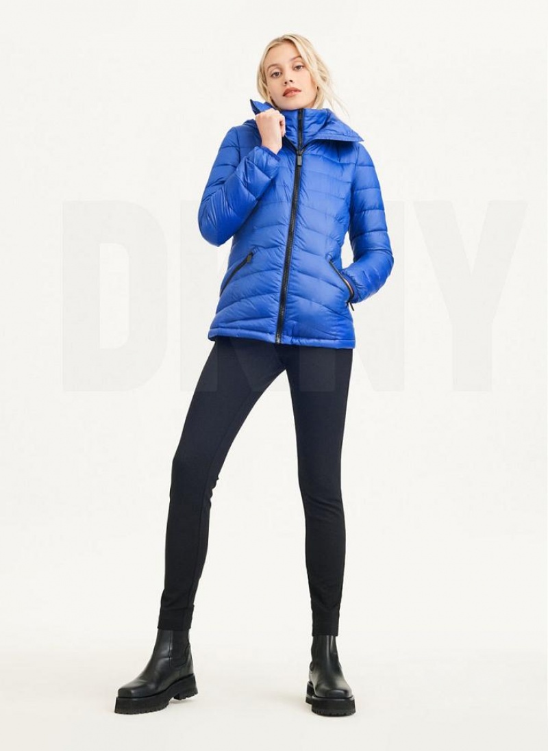Deep Blue Women's DKNY Packable Puffer Jacket | Australia-D1804