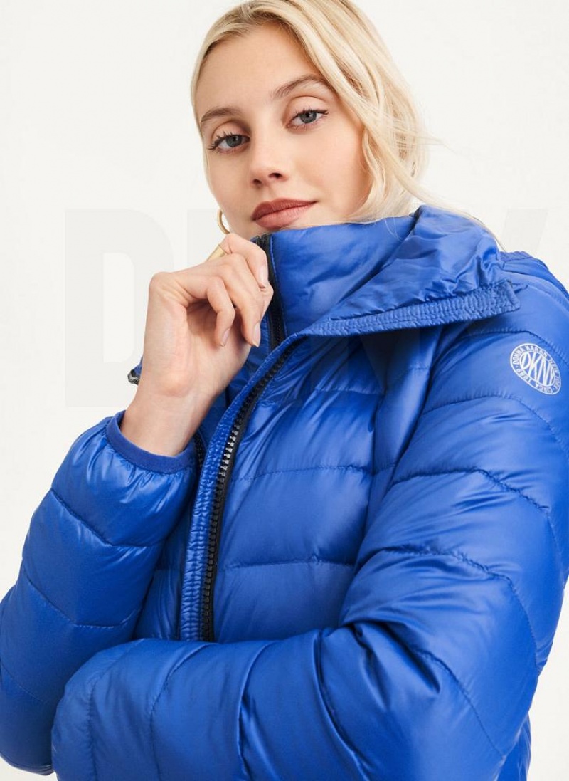 Deep Blue Women's DKNY Packable Puffer Jacket | Australia-D1804