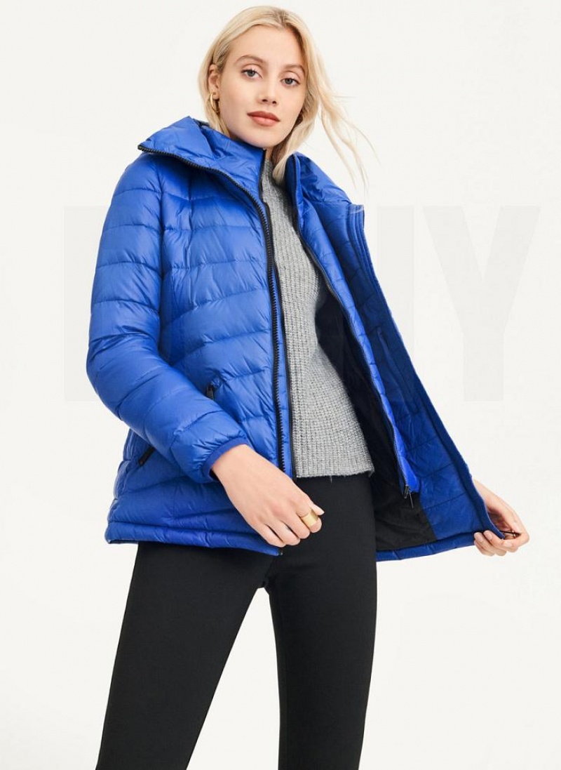 Deep Blue Women\'s DKNY Packable Puffer Jacket | Australia-D1804