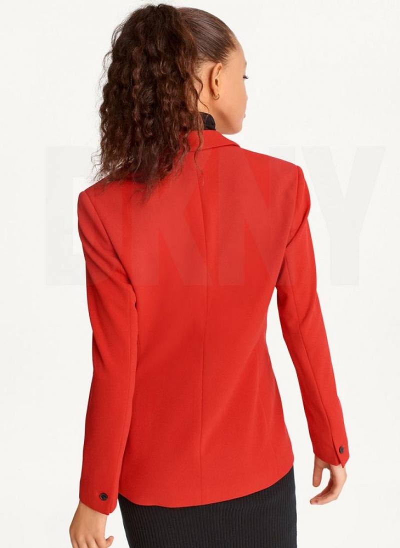 Deep Red Women's DKNY Double Breasted Blazers | Australia-D0124