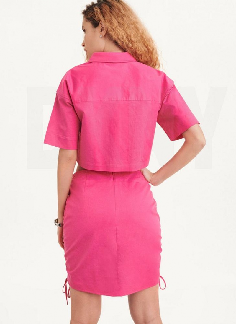 Fuchsia Women's DKNY Ruched Mini Skirts | Australia-D0123