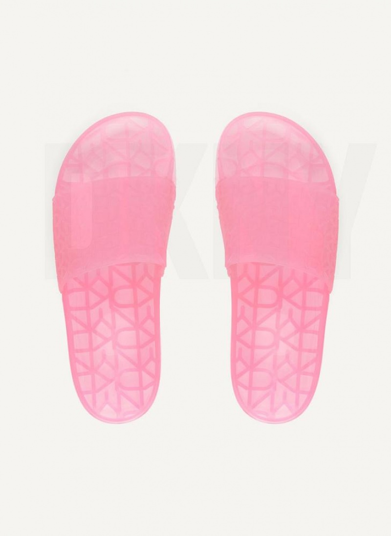 Fuchsia Women's DKNY Tinzli Jelly Slides | Australia-D1298