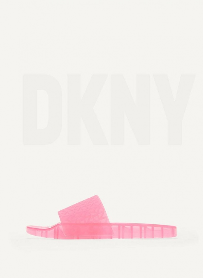 Fuchsia Women\'s DKNY Tinzli Jelly Slides | Australia-D1298