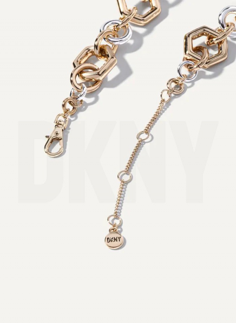 Gold Women's DKNY Chunky Chain Necklace | Australia-D0149
