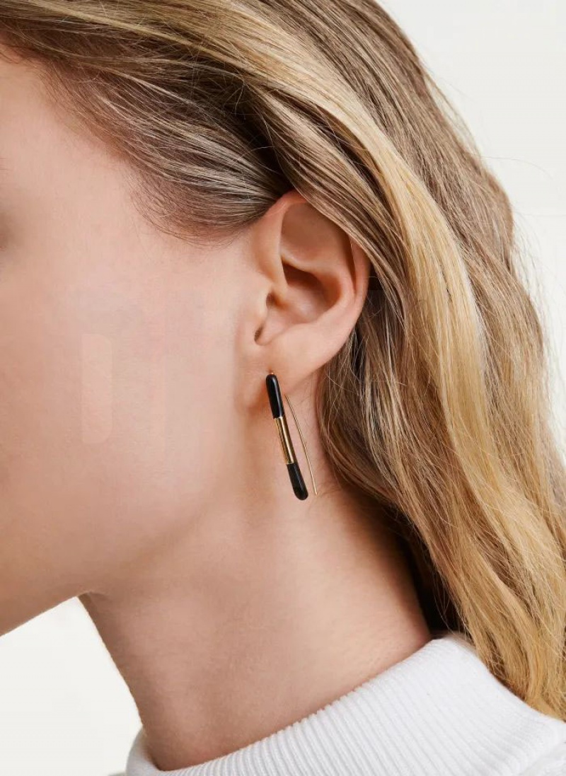Gold Women's DKNY Classic Threader Earrings | Australia-D1349