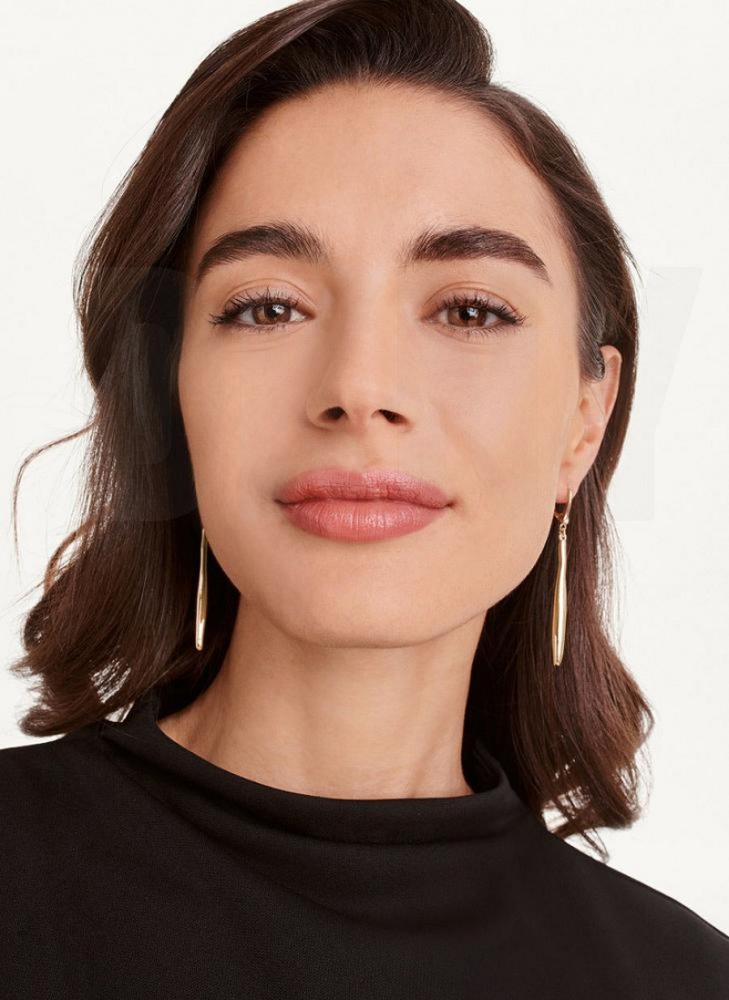 Gold Women's DKNY Linear Drop Earrings | Australia-D1655