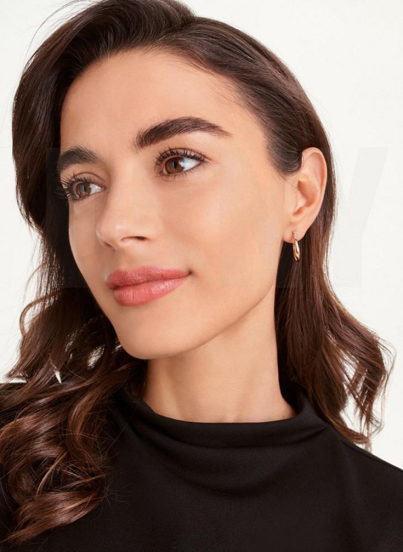 Gold Women's DKNY Organic Hoop Earrings | Australia-D0851