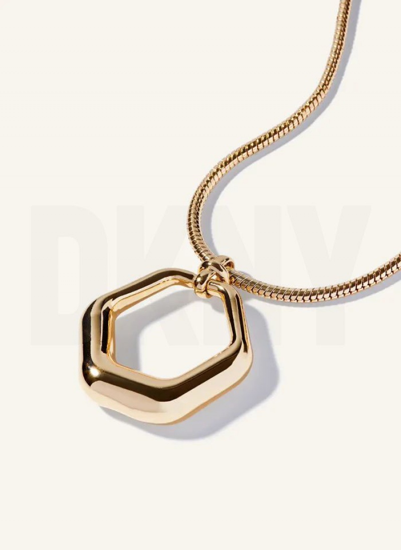 Gold Women's DKNY Pendant Necklace | Australia-D1152