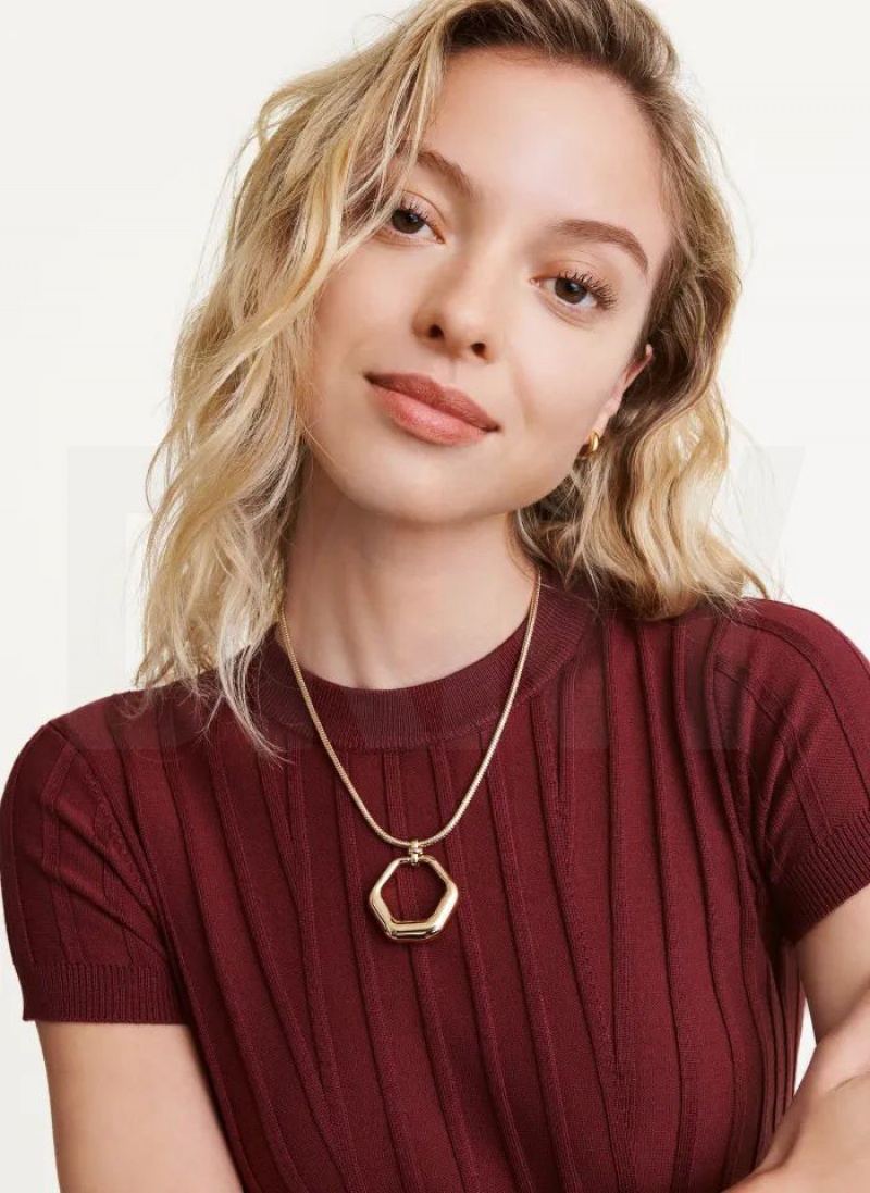 Gold Women's DKNY Pendant Necklace | Australia-D1152