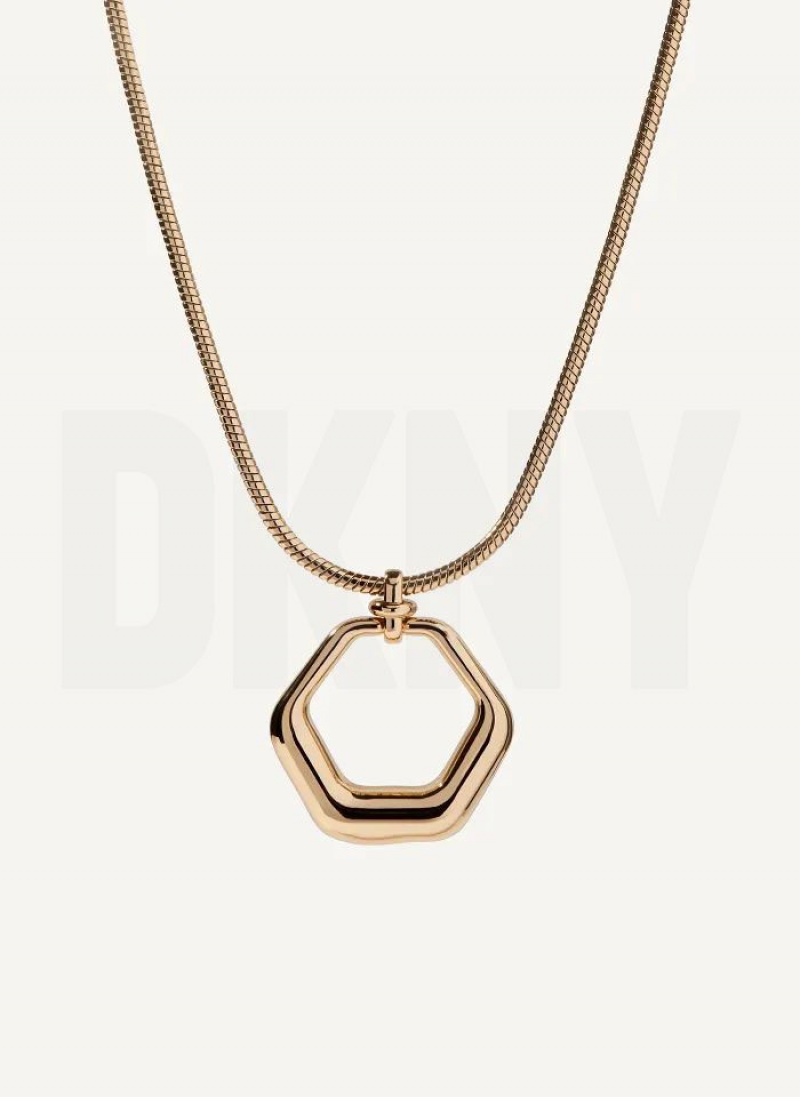 Gold Women\'s DKNY Pendant Necklace | Australia-D1152