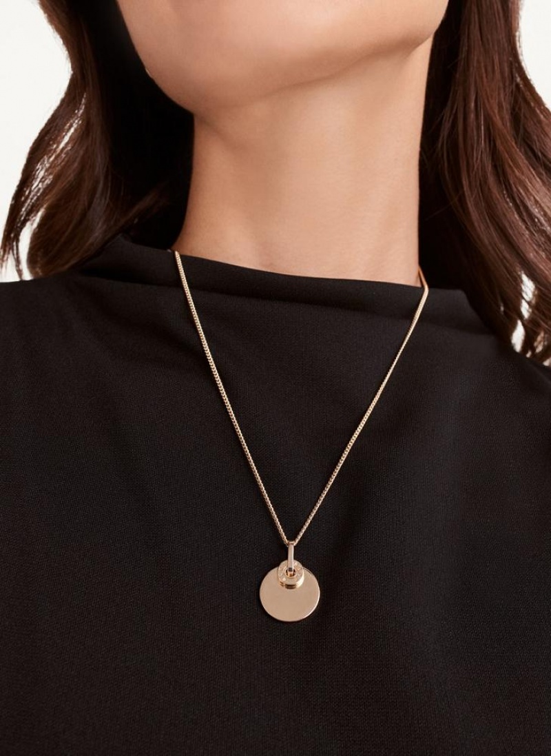 Gold Women's DKNY Rivet Pendant Necklace | Australia-D1105