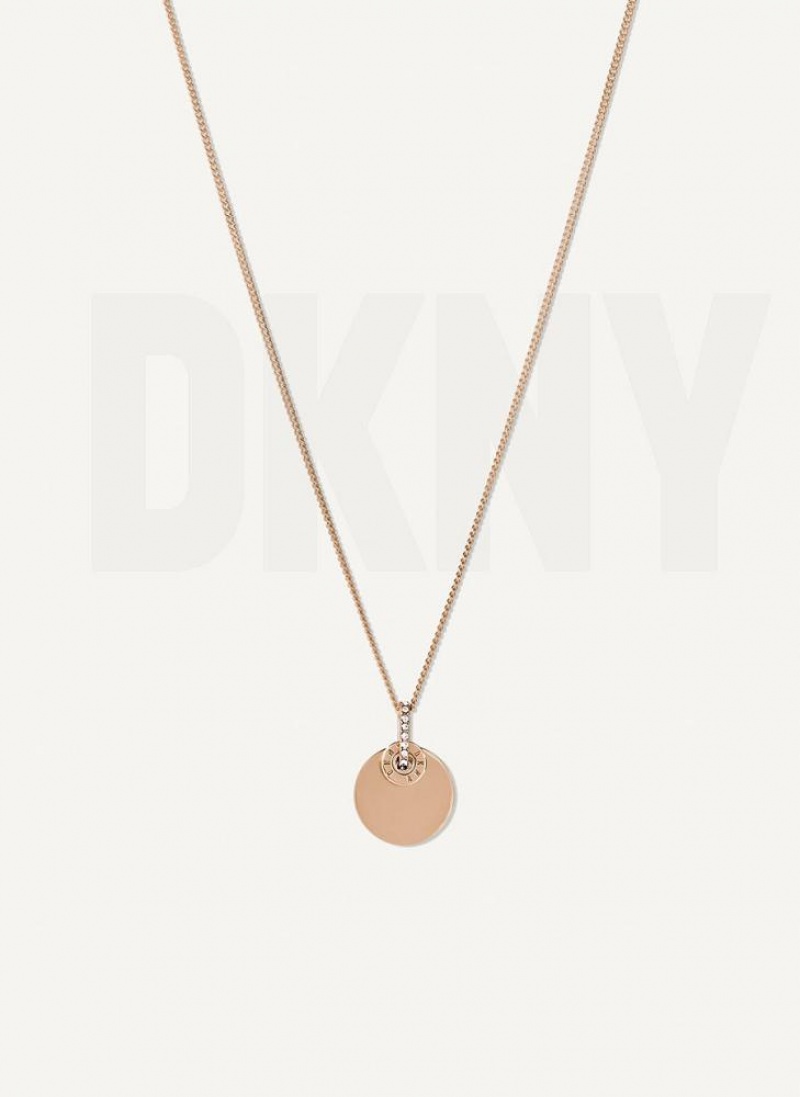 Gold Women\'s DKNY Rivet Pendant Necklace | Australia-D1105
