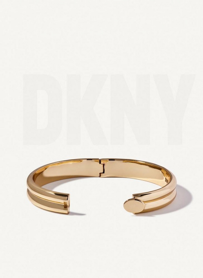 Gold Women's DKNY Rounded Bangle | Australia-D0259