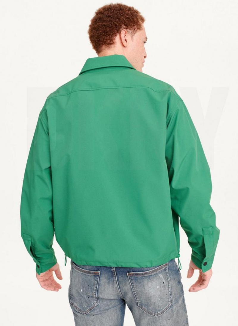 Green Men's DKNY Coaches Logo Jackets | Australia-D1812
