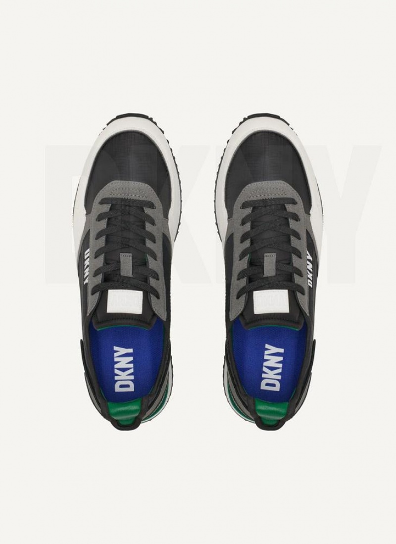 Green Men's DKNY Side Logo Sneakers | Australia-D1319