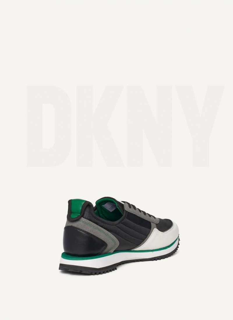 Green Men's DKNY Side Logo Sneakers | Australia-D1319